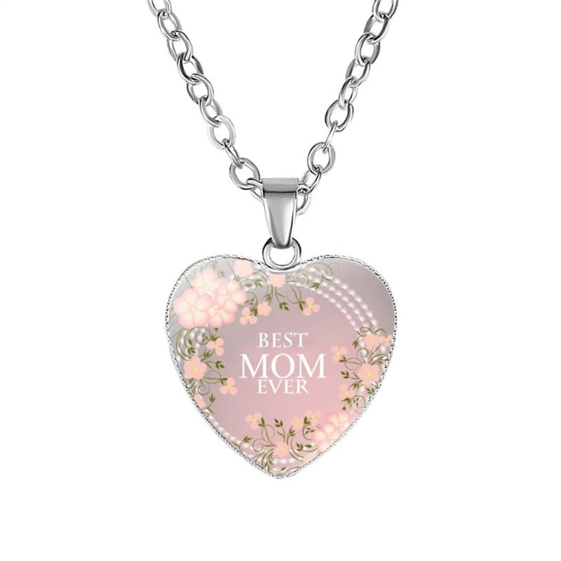 Best Mom Ever You Love Heart Pendant Necklace For Womens