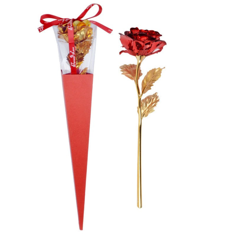 Gold Foil Eternal Rose Flower Valentines Gifts For Mom