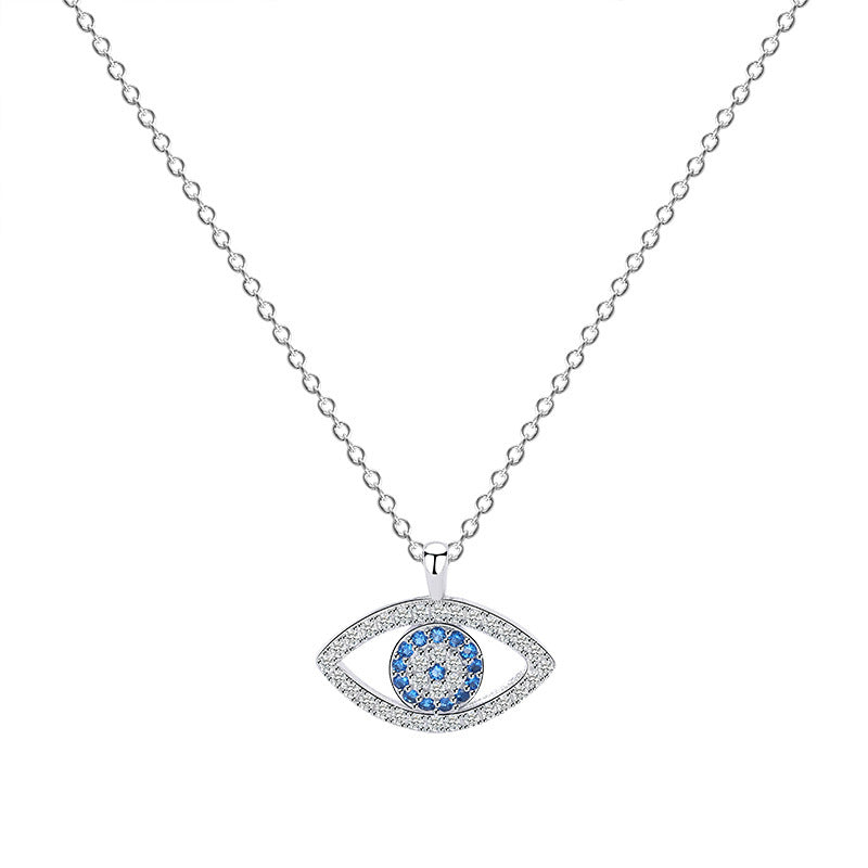 Protection Sterling Silver Blue Evil Eye Necklaces for Women