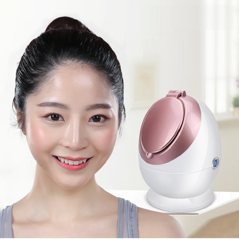 Nano Ionic Face Skin Steamer with Adjustable Nozzle Mirror & Deep Clean