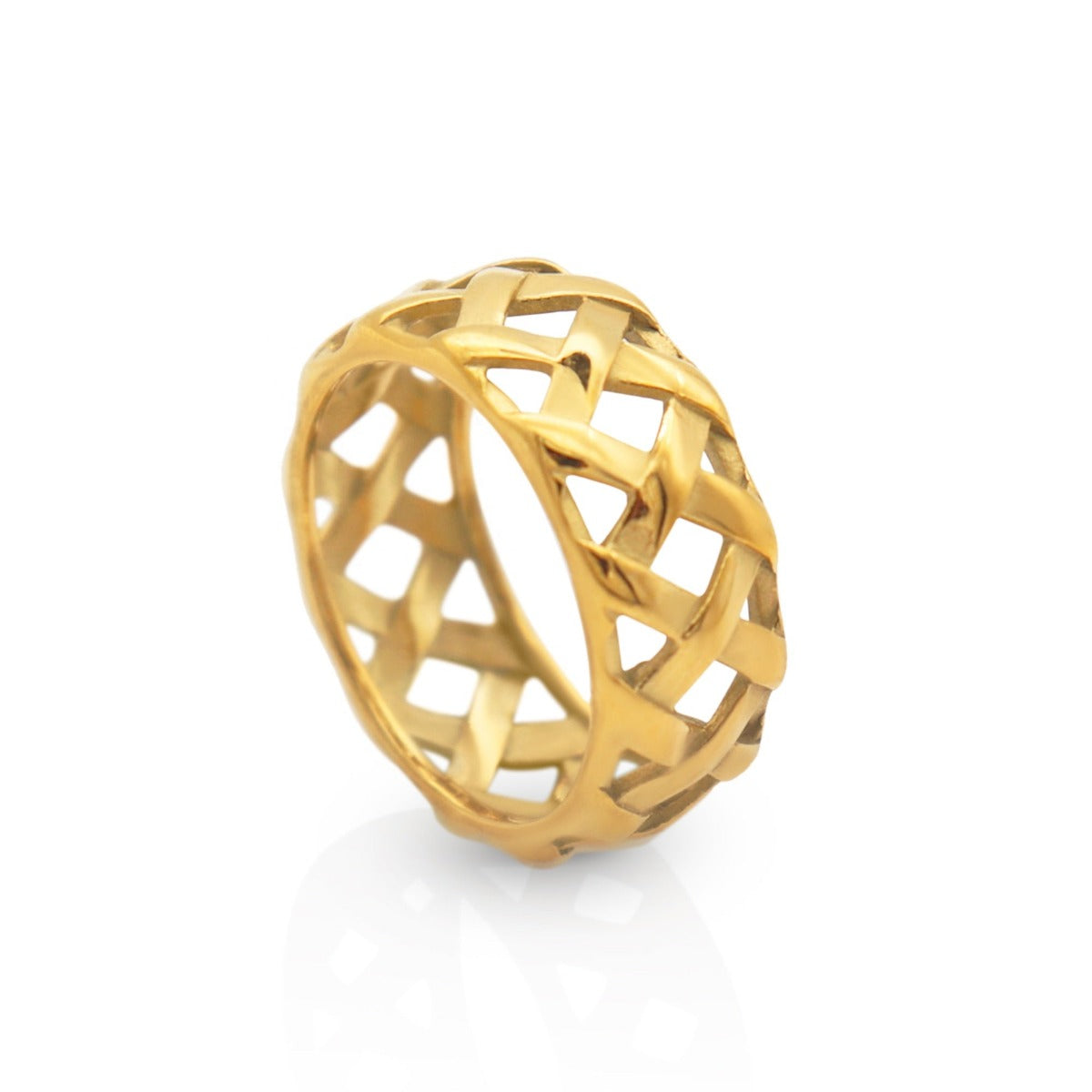  Gold Plated  Knitting Hollow Band Ring