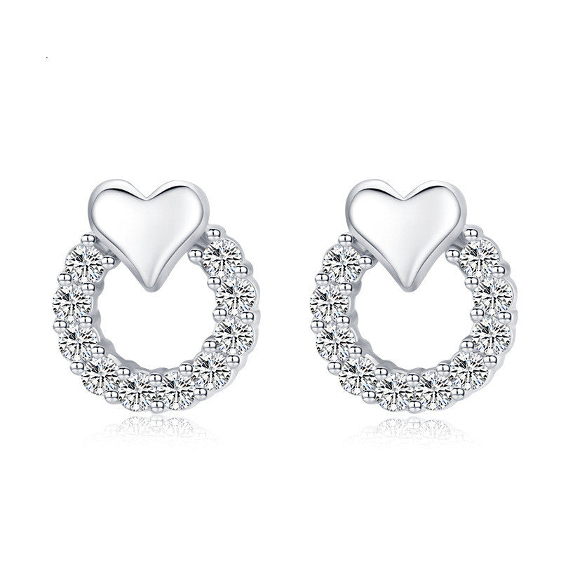 Modian Heart Earrings For Women 925 Sterling Silver Cubic Zirconia