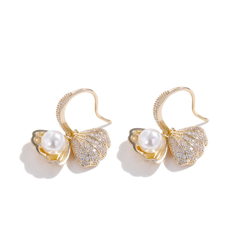 14K Gold Plated Open Design Round Opal Dangle Drop Earrings for Women