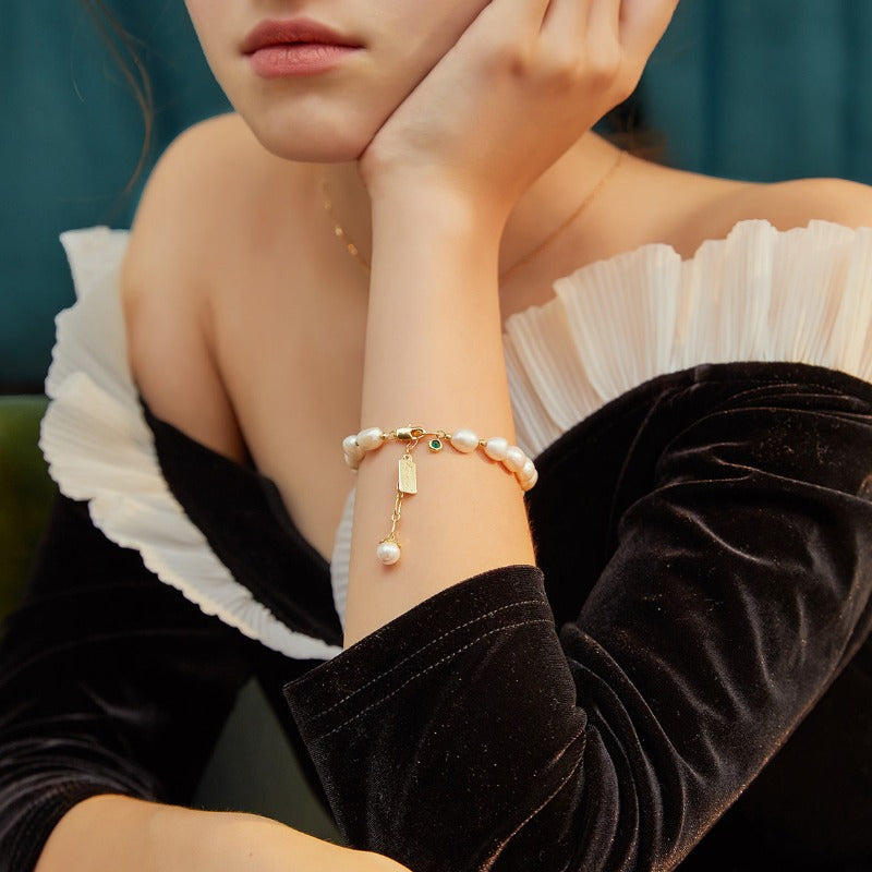 Freshwater Pearl Crystal Adjustable Bracelets For Women