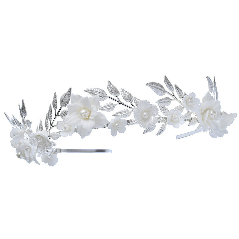 Wedding Tiara Hair Accessories for Brides White Flowers