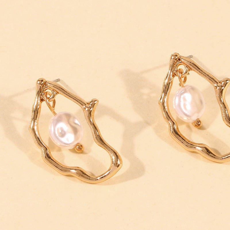 Irregular Shape Faux Pearl Earrings For Women