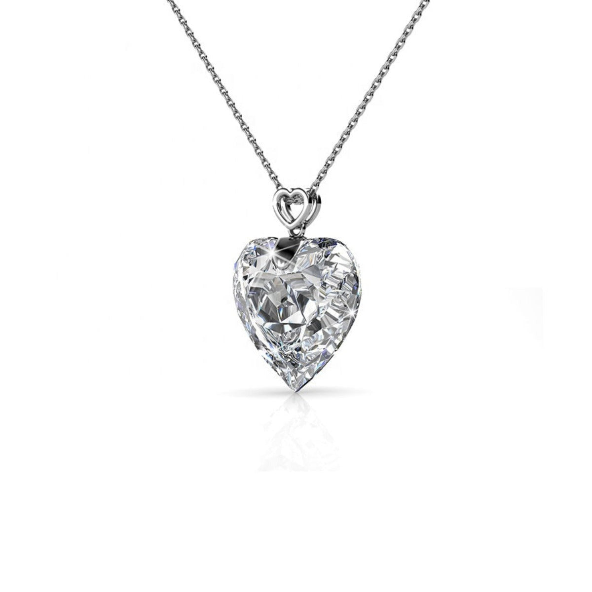 Cheery Love Heart Sterling Silver 925 Women Pendant Necklace 