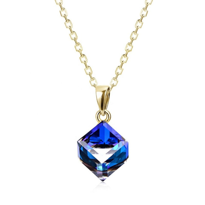Austrian Crystal Jewelry Colorful Classic Cube Pendant