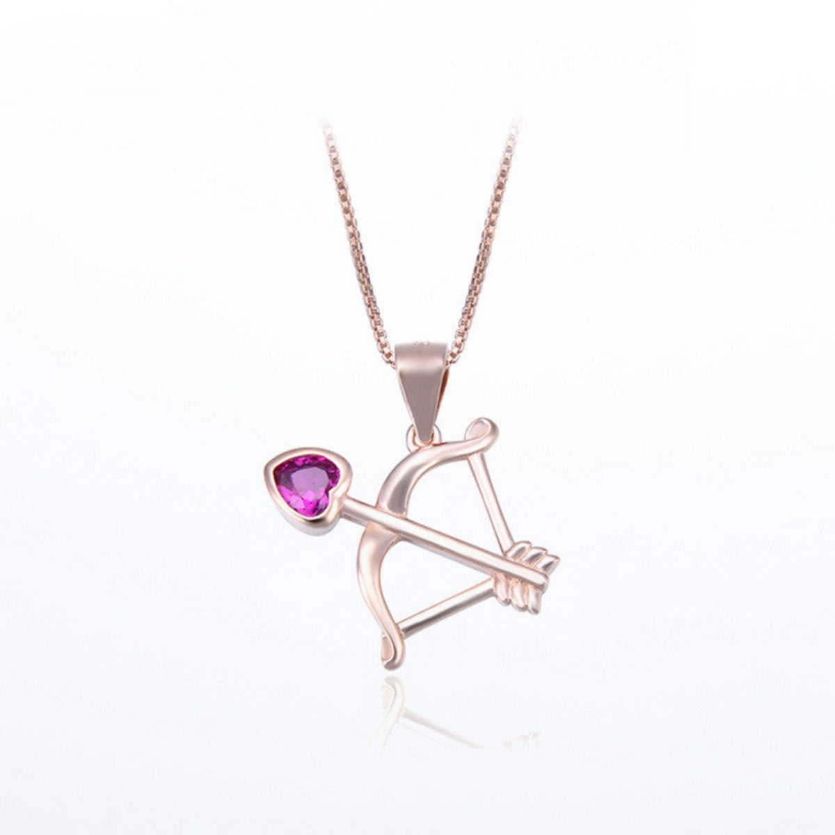 S925 Silver Diamond Creative Heart Bow And Arrow Pendant