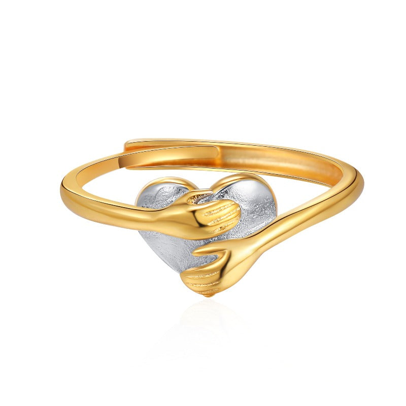 Valentine's Day Hug Adjustable Heart Index Finger Rings for Couples