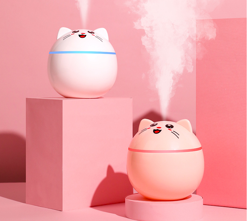 Colorful Humidifier 300ml USB Portable Suitable For Home, Car, Office, Pink