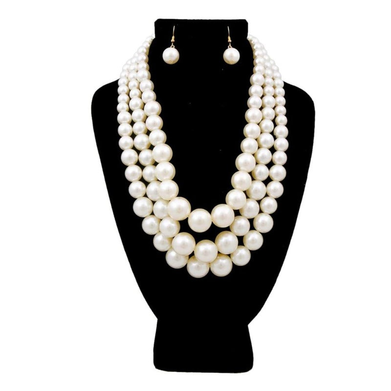 Vintage Big Pearl Bridal Necklace Sets