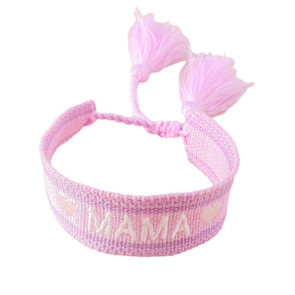 Love Knitted Word Adjustable Rope Braided Bracelets for Women Girls