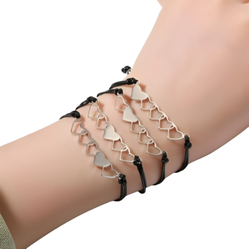 Sun Moon Star Three Hand Chain Bracelet Set For Women