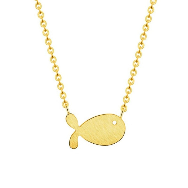 Simple Lucky Fish Pendant Necklace For Women Cute