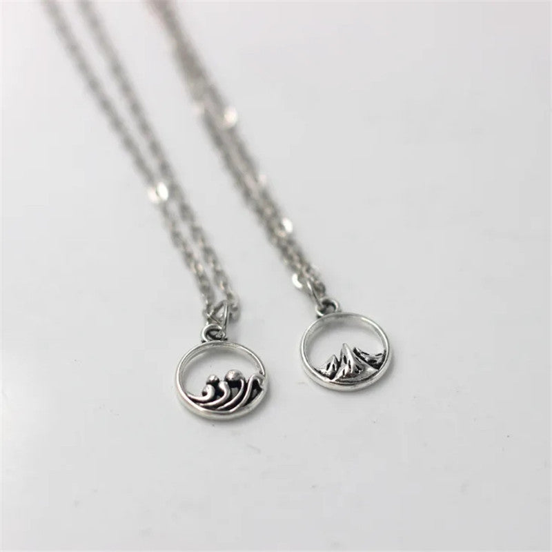 Mountain and Ocean Sea Wave Tide Style Necklace for Women