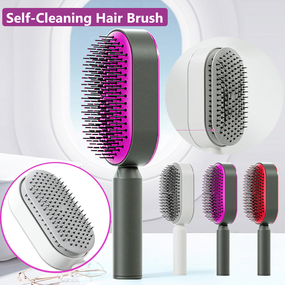 Self One-Key Cleaning Hair Brush for Women