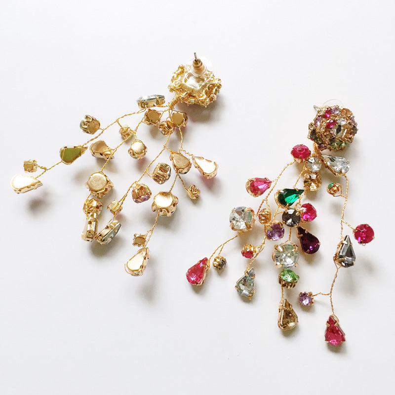 Earrings Colorful Diamond Earrings Colorful Crystal Earrings for Women