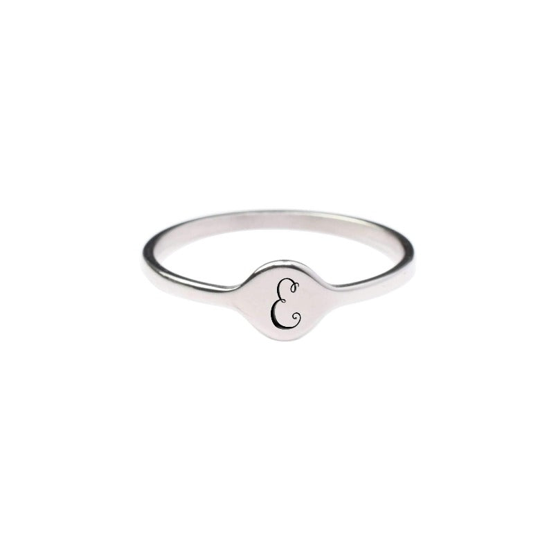 E Comfort Fit Initial Mono Ring