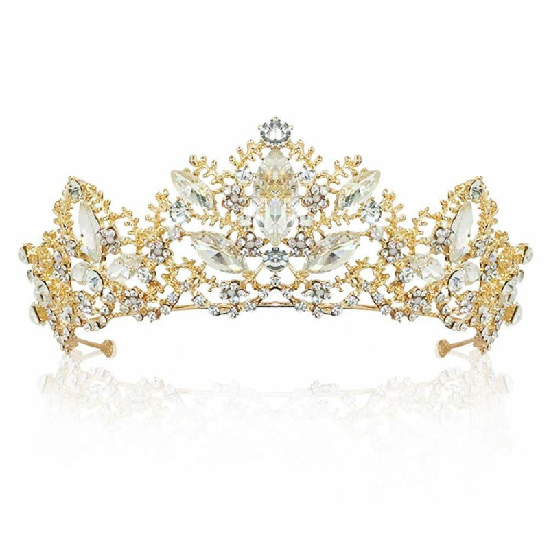 Gold Crowns Crystal Tiaras Bride