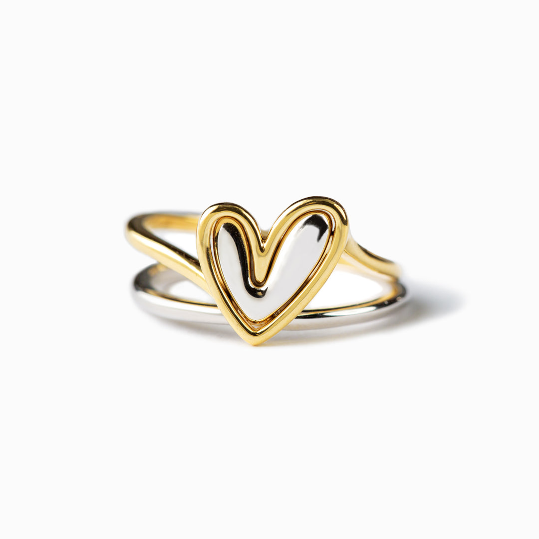 Meant To Be Friends Layered Heart Ring