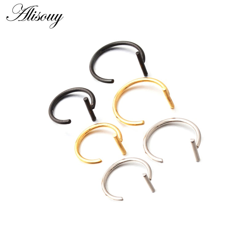 Stainless Steel Fake Ear Plug Body Fake Piercing Jewelry Ring
