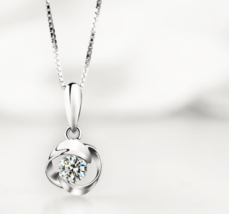 standard Sterling Silver CZ pendant for  Valentine's Day