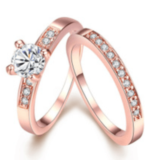 Rose gold ring with diamonds - Glowovy