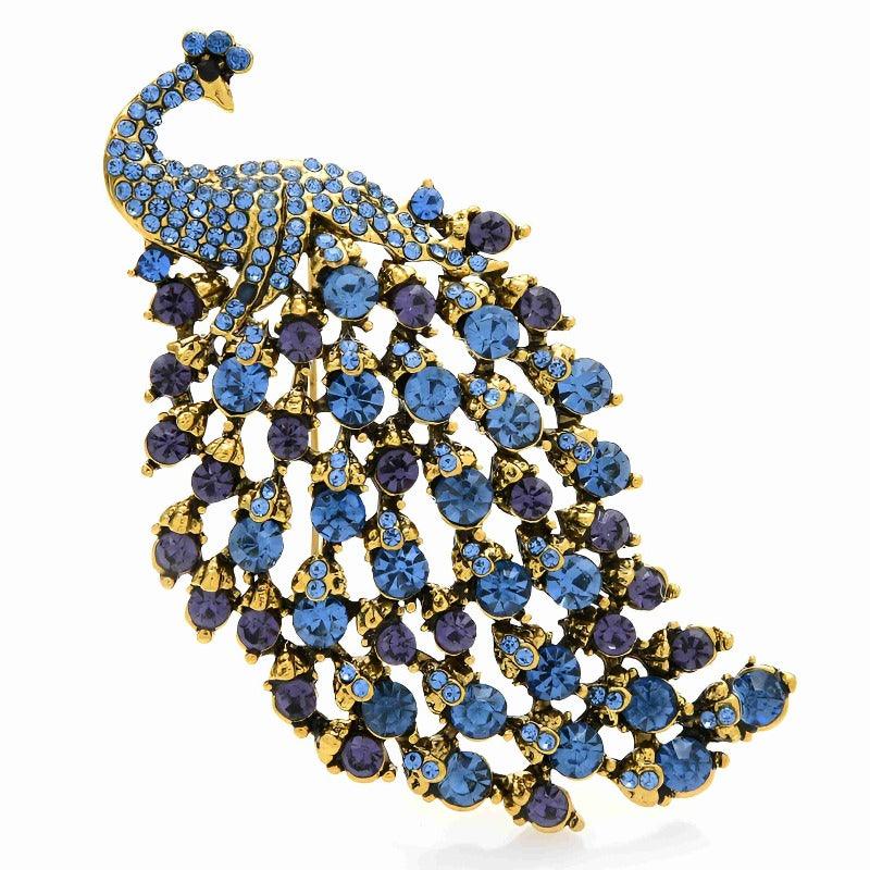 Beauty Bird Rhinestone Peacock Brooches For Women