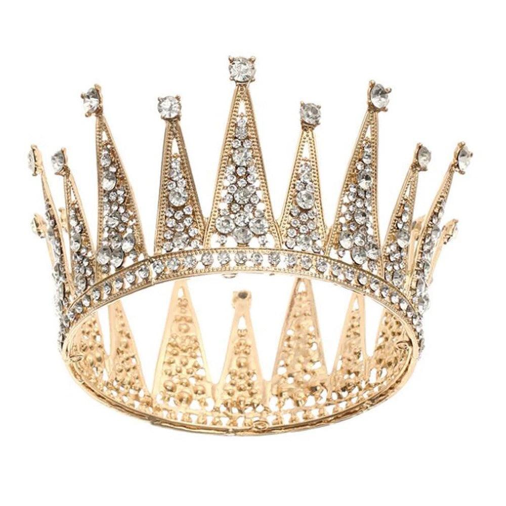 Fashion Bridal Hair Accessories Alloy Hollow Diamond Crown - Glowovy