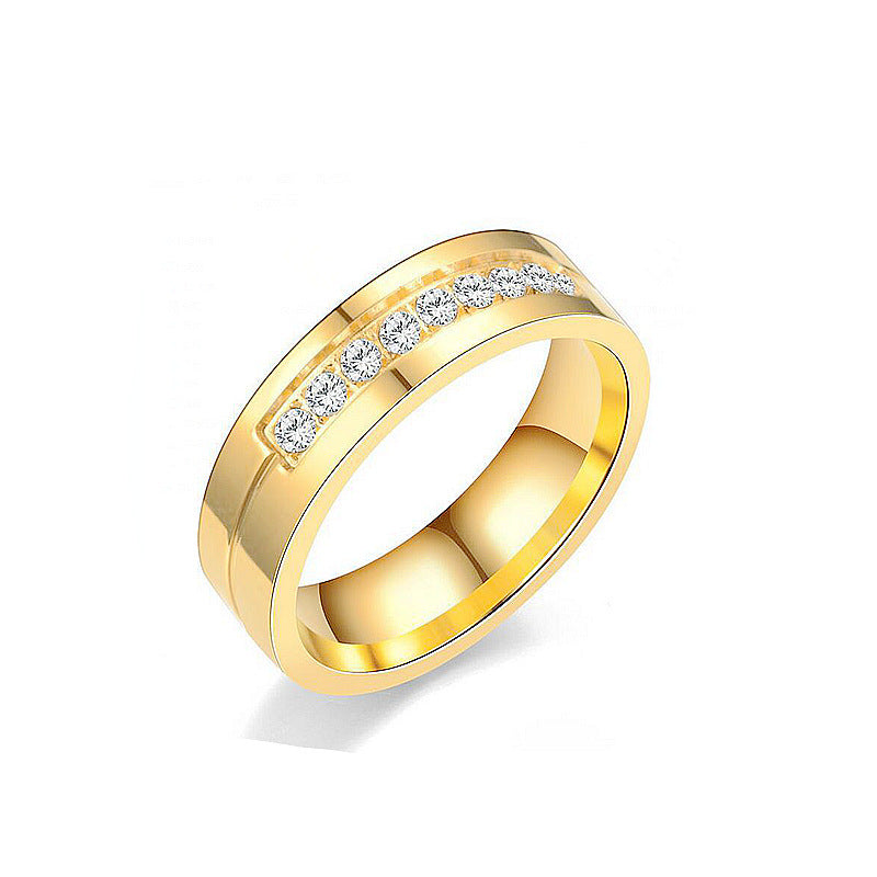 Titanium Steel Zircon Ring Korean Hand Jewelry