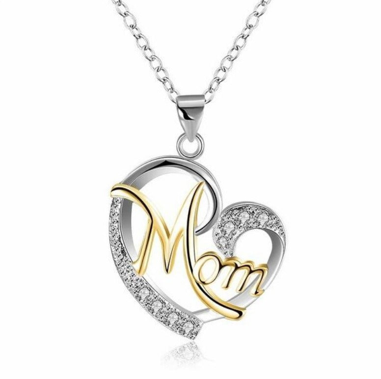 Mom Separation Heart-shaped Diamonds Necklace