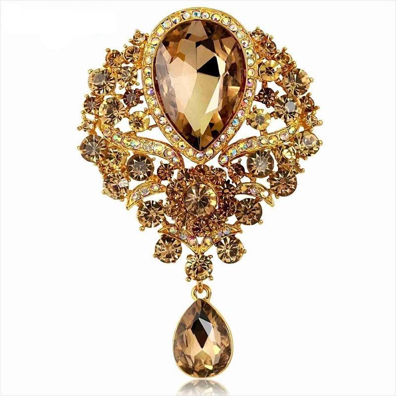 Crystal Pendant Style Water-drop Brooches for Women