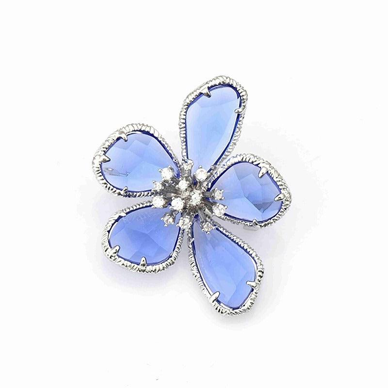 Crystal Vintage Jewelry Retro Style Flower Brooch