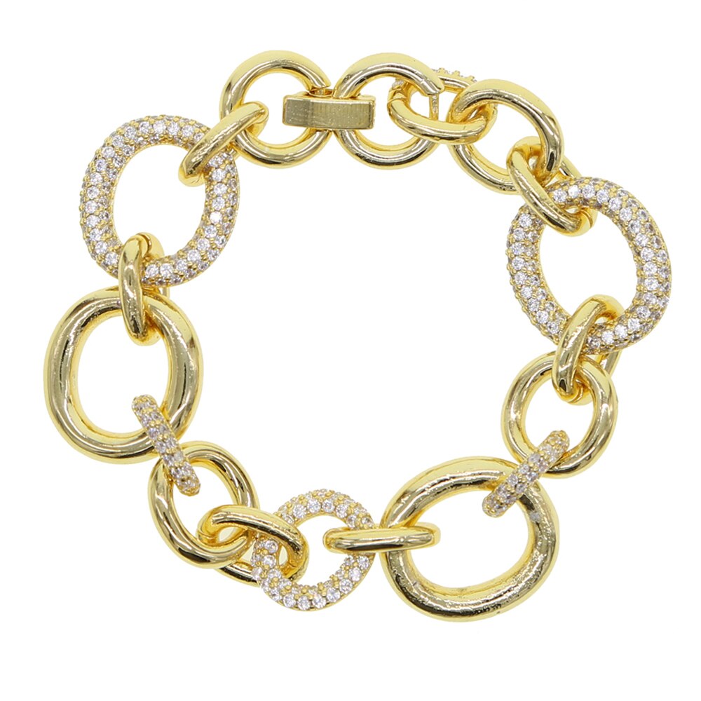  Chain Bracelet With Crystal Gold