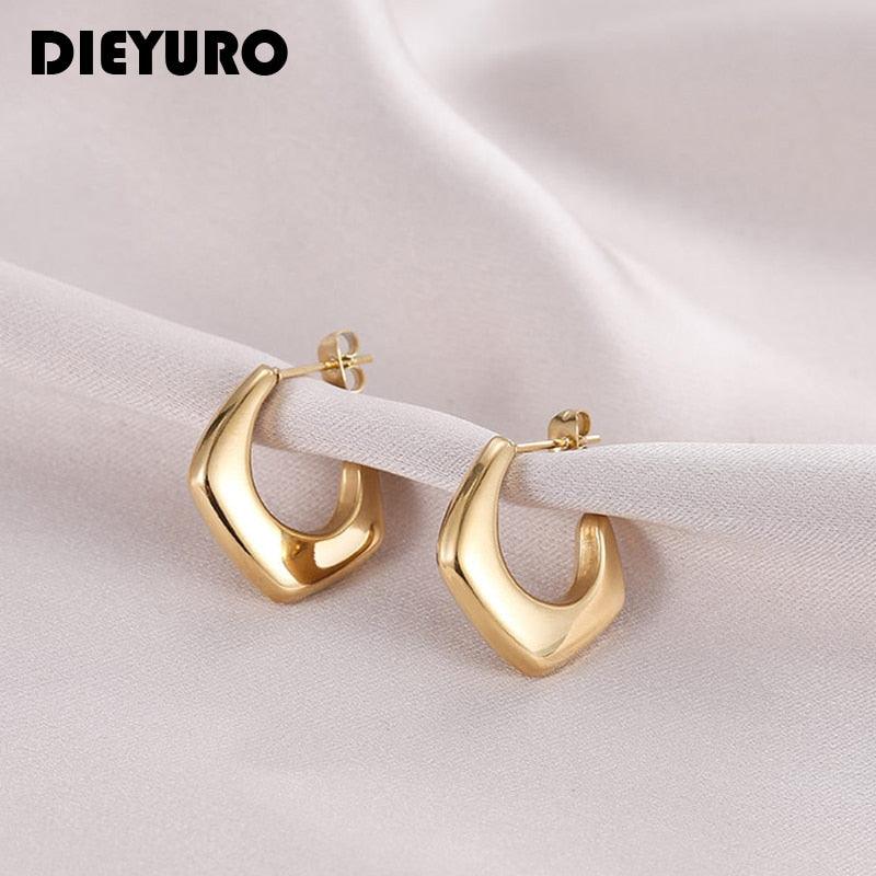 Niche design Polygonal Exquisite Stud Earrings For Women