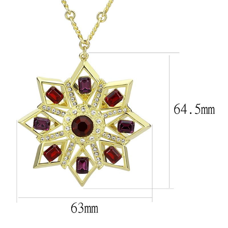 Brass Chain Pendant Gold Women Crystal Color