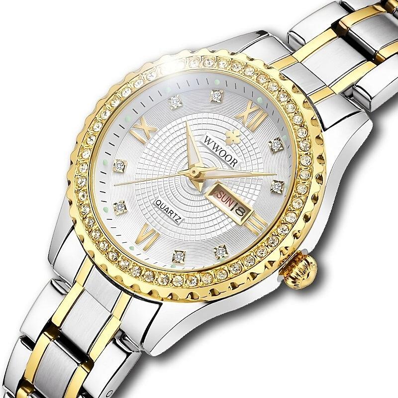 Luxury Diamond Ladies Dress Watch Quartz Bracelet Watch For Women